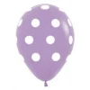 Balon Sempertex Fioletowy w białe Kropki 12'' 1 szt