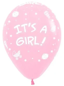 Balon Sempertex It's a Girl 12'' 1 sztuka jasny róż