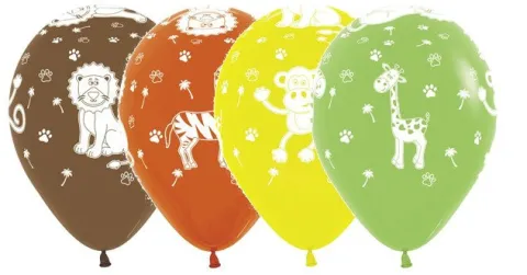 Balon Sempertex Zwierzęta z dżungli 12'' 1 sztuka Brązowy