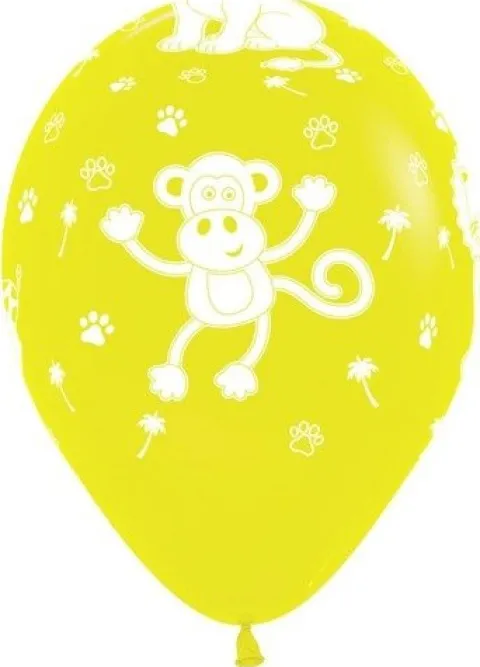 Balon Sempertex Zwierzęta z dżungli 12'' 1 sztuka Brązowy