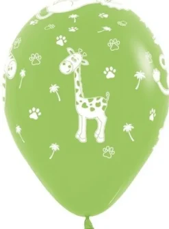 Balon Sempertex Zwierzęta z dżungli 12'' 1 sztuka Pomarańczowy