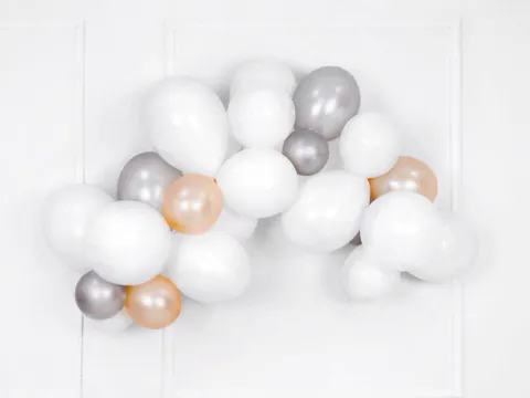 Balon Strong Metallic jednokolorowy 5" 100 szt. Metallic Silver Snow