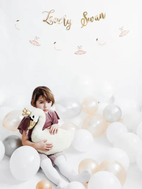 Balon Strong Metallic jednokolorowy 5" 100 szt. Metallic Silver Snow