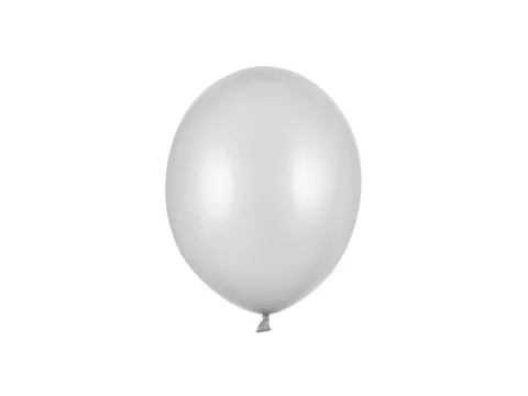 Balon Strong Metallic jednokolorowy 5" 100 szt. Metallic Silver Snow
