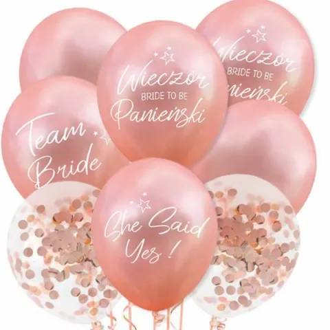 Balon Wieczór Panieński TEAM BRIDE złoty róż 12 cali 1 szt.