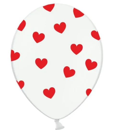 Balony Białe 12 cali w SERCA 6 sztuk