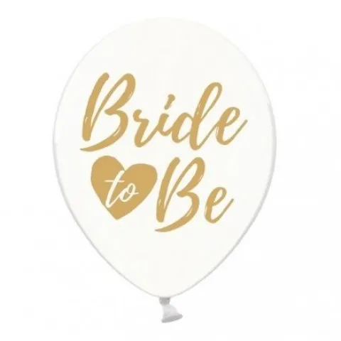 Balony Bride to be 6 szt. platynowy