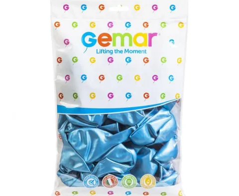 Balony Chrome Shiny 13 cali Gemar NIEBIESKIE 50 szt.