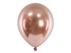 Balony Chrome Shiny - Glossy balloons różowe złoto 46 cm 5 szt.
