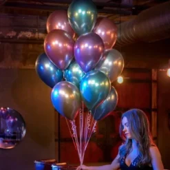 Balony chromowane Happy Birthday CHROME 12 cali 6 sztuk mix