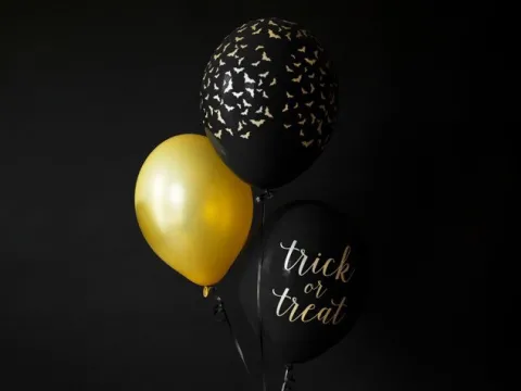 Balony 30cm Nietoperze 6 szt Pastel Black