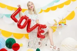 Balony foliowe litery czerwone, napis LOVE 140 x 35 cm