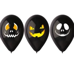 Balony Gemar 12 cali 3 szt. Halloweenowe Twarze