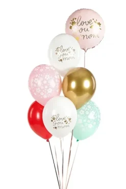 Balony gumowe dla Mamy Love You Mom 12 cali 30 cm 1 szt. Mix kolorów