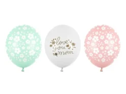 Balony gumowe dla Mamy Love You Mom 12 cali 30 cm 1 szt. Mix kolorów