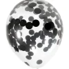 Balony gumowe z czarnym konfetti 30 cm 4 szt.