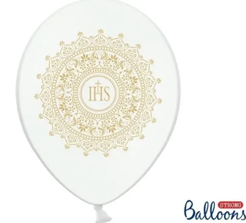 Balony Komunia Święta IHS 6szt.