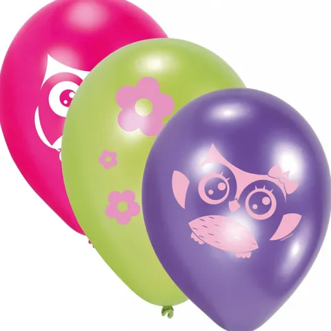 Balony nadruk Sówki 9 cali 6 szt