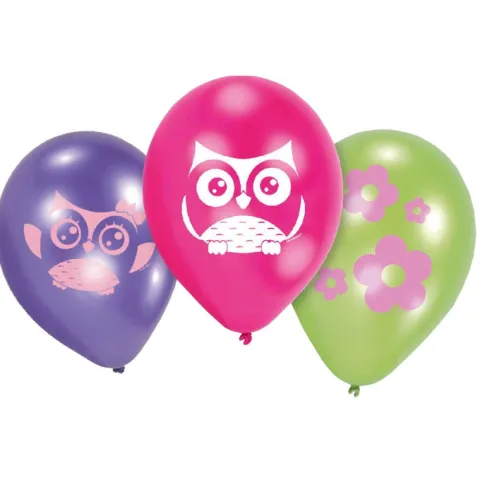 Balony nadruk Sówki 9 cali 6 szt