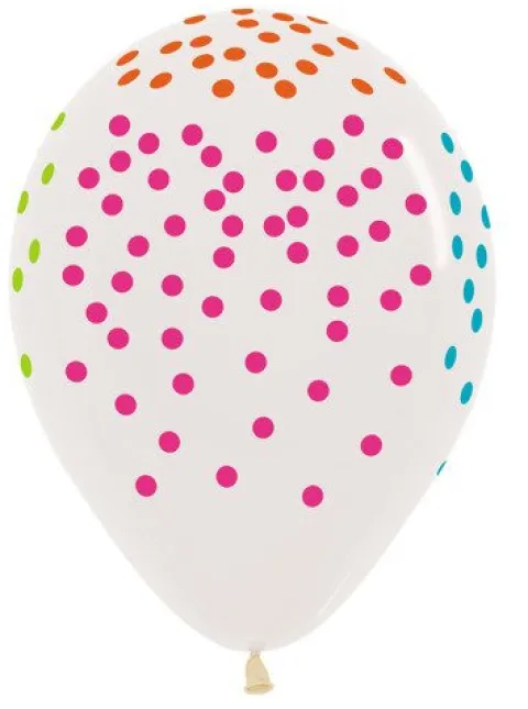 Balony Sempertex Konfetti 12'' 50 szt Neonowe