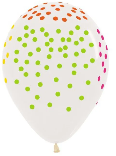 Balony Sempertex Konfetti 12'' 12 szt Neonowe