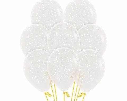Balony Sempertex Małe Gwiazdki 12'' 12 szt Transparentne