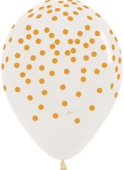 Balony Sempertex Złote Konfetti 12'' 12 szt
