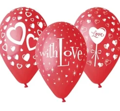 Balony serca nadruk 12'' 25 szt