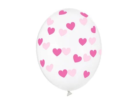 Balony Serduszka Crystal Clear 30cm 1 szt. kolor do wyboru