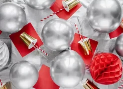 Balony srebrne Chrome Shiny - Glossy balloons 12'' 50 szt.