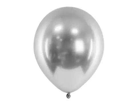 Balony srebrne Chrome Shiny - Glossy balloons 12'' 50 szt.
