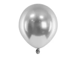 Balony srebrne Chrome Shiny - Glossy balloons 5'' 50 szt.