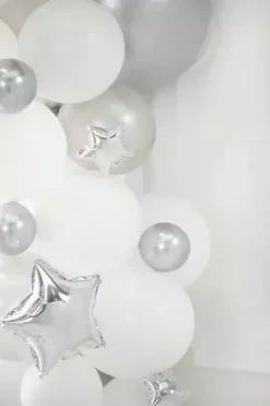 Balony srebrne Chrome Shiny - Glossy balloons 5'' 50 szt.