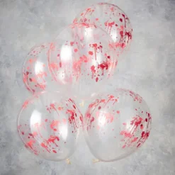 Balony transparentne 12 cali 5 szt. ŚLADY KRWI halloween