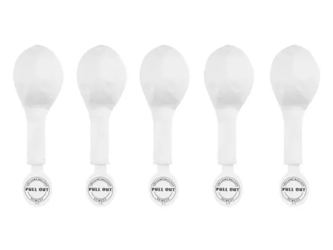 Balony świecące LED zestaw BIAŁE mix 30 cm 5 szt.