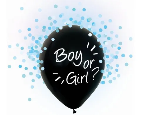 Balony z konfetti Boy or Girl 12" 4 szt. chłopiec
