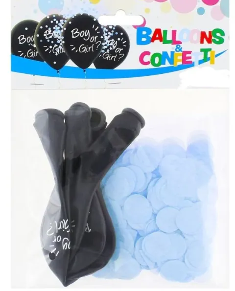 Balony z konfetti Boy or Girl 12" 4 szt. chłopiec