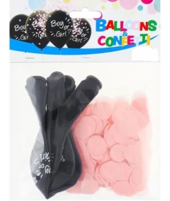 Balony z konfetti Boy or Girl 12" 4 szt. dziewczynka