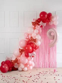 Balony foliowe do girland Kokardy, 25,5 x 25 cm, czerwone 5 szt.