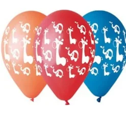 Balony Gemar 12" 1 szt Żyrafa i Słonik