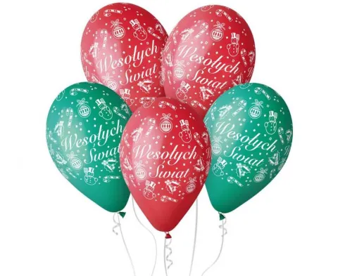 Balony Gemar Wesołych Świąt 12 cali 5 szt