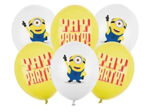 Balony gumowe Minionki 30 cm 6 szt.