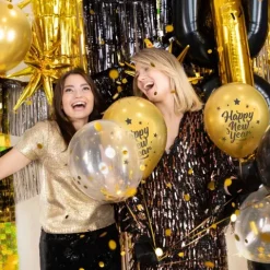 Balony Happy New Year Sylwester 12 cali zestaw 6 szt.