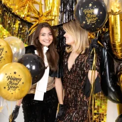 Balony Happy New Year Sylwester 12 cali zestaw 6 szt.