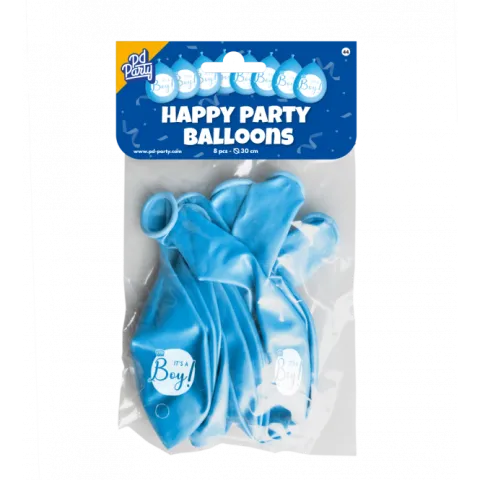Balony lateksowe It's a boy, chłopiec niebieskie 30 cm 8 szt.