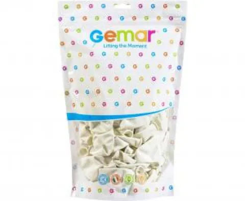 Balony lateksowe pastel białe 13 cali 50 szt. Gemar
