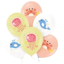 Balony lateksowe WODNY ŚWIAT zwierzątka morskie 12 cali 6 szt.