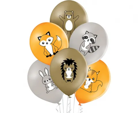 Balony lateksowe zwierzątka leśne Woodland 12 cali 6 szt.