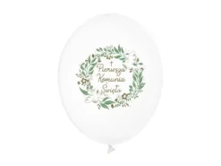 Balony Pierwsza Komunia Święta nadruk kwiaty 6 szt.