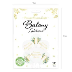 Balony Pierwsza Komunia Święta IHS eukaliptus 12